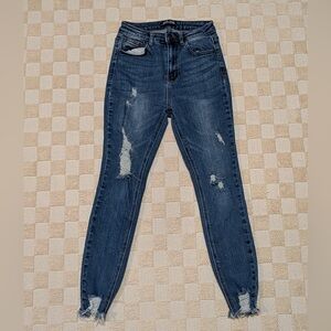 Wax Jean High Rise Distressed Denim Jeans Size 3